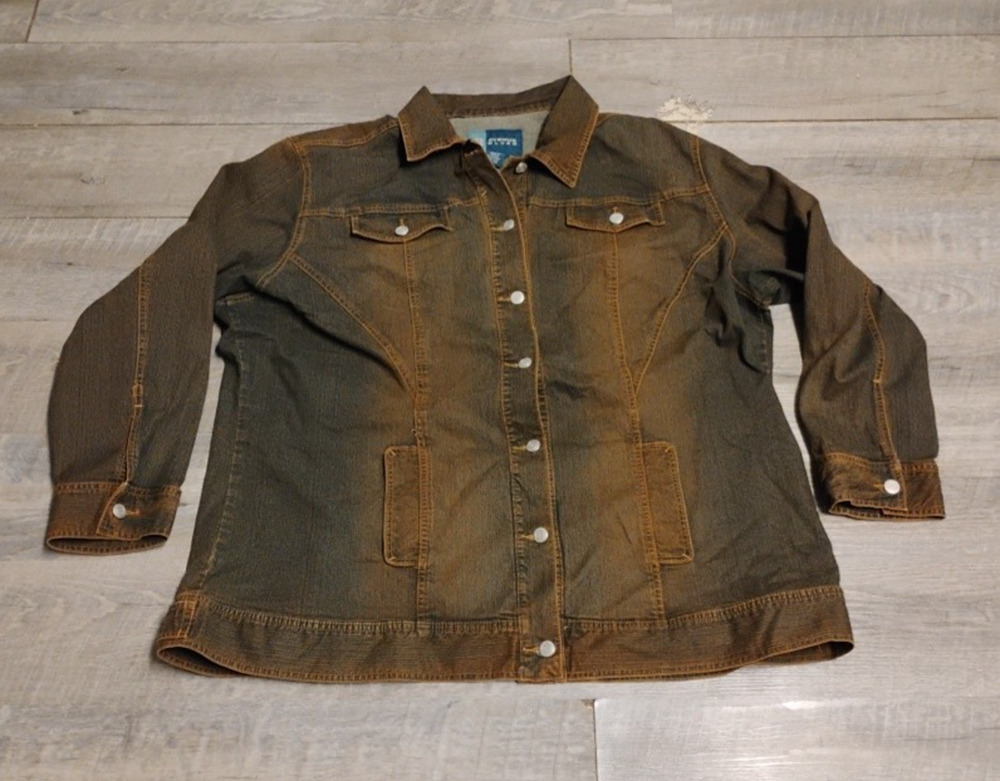 Avenue Blues Denim Jacket Mens 26-28 Brown Sand Wash Vintage Relaxed Fit